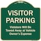 Signmission Designer Series-Visitor Parking Violators Will Be Towed Away Vehicle Owner, 18" x 18", G-1818-9870 A-DES-G-1818-9870 - alternate 1